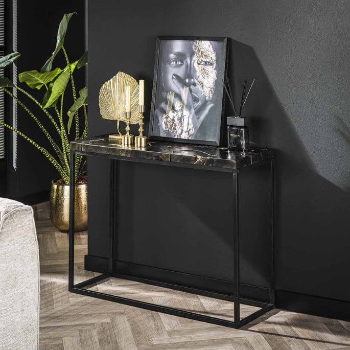 console-industrielle-en-bois-de-teck-noir-et-or-olivia